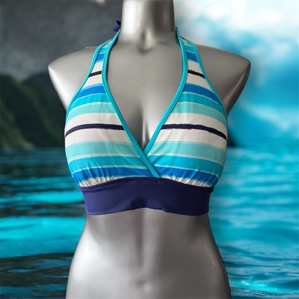 💟Reversible Tropical Blue and Green Bikini Halter Top